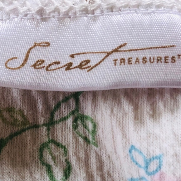 Nightgown Yellow Floral Large Short Sleeves Pullover SECRET TREASURES - Picture 2 of 7